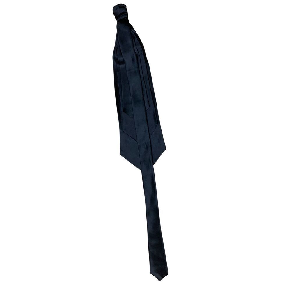 ANNE FONTAINE WINNIE black SILK clip on LAYERED NECK TIE